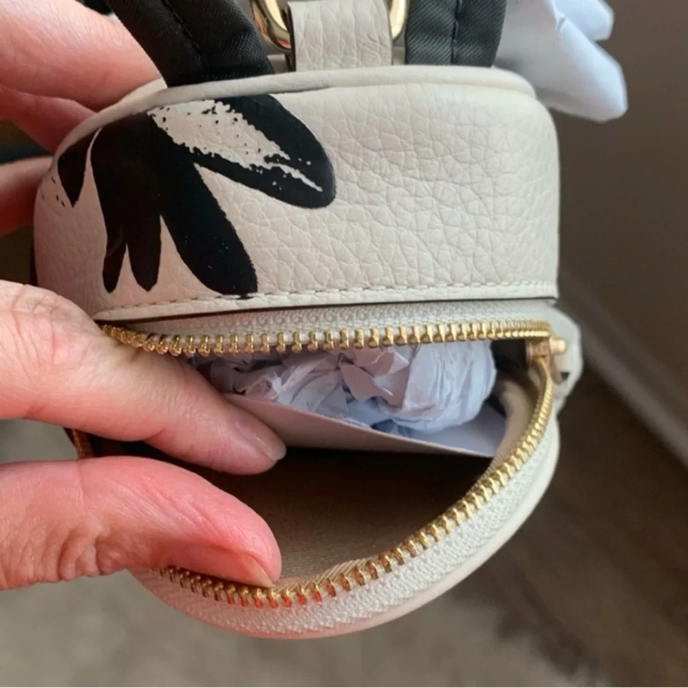 Coach Mini Backpack Bag Charm Chalk And Black Floral Print Final Price - Picture 11 of 13